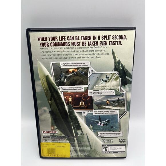 Ace Combat 5 The Unsung War (PS2 PlayStation 2, 2004) Complete w/ Manual CIB - Picture 2 of 8